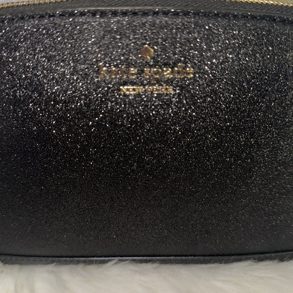 Kate Spade New York Tinsel Small Dome Crossbody in Black Glitter, Black - Picture 8 of 14